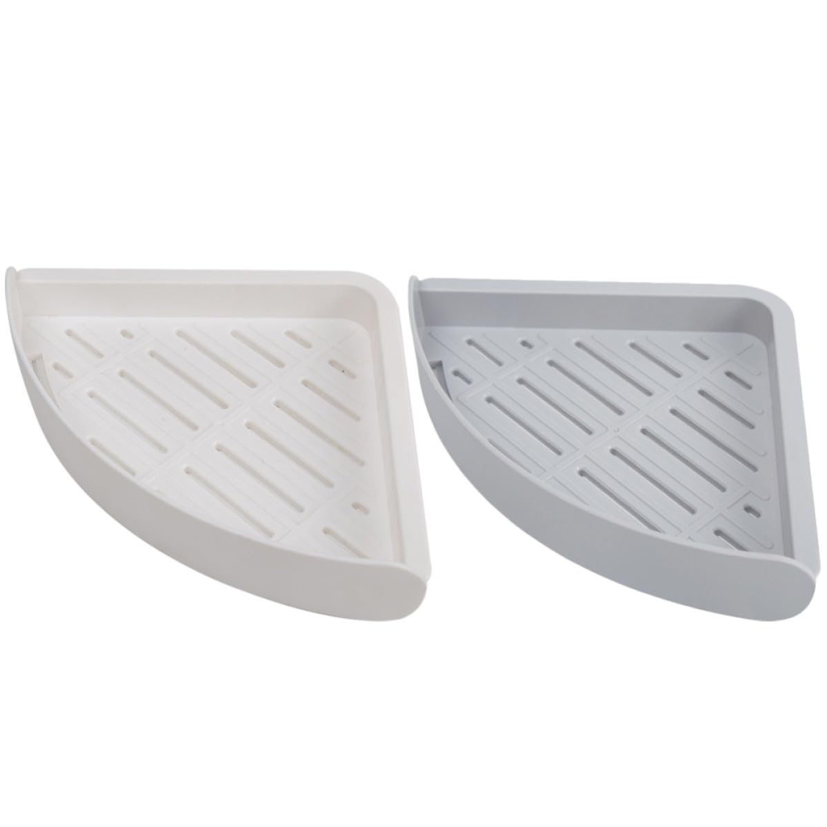 Estante de esquina para baño Vaguelly, organizador triangular de plástico sin taladro de 2 piezas