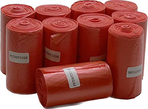 230 DOG WASTE POOP BAGS 10 REFILL NO-CORE ROLLS RED by PetOutSide