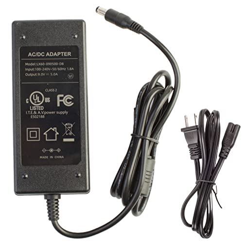9V 5A Power Supply, Ul Listed 45W Ac Power Adapter 100V-240V Transformer 5.5Mm X 2.1Mm Plug #TOP22