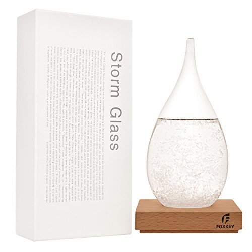 FOXKEY Creative Stylish Desktop Drops Storm Glass Crafts Weather Bottle Forecast Bottle Barometer for Birthday Christmas Unique Gift (Large)