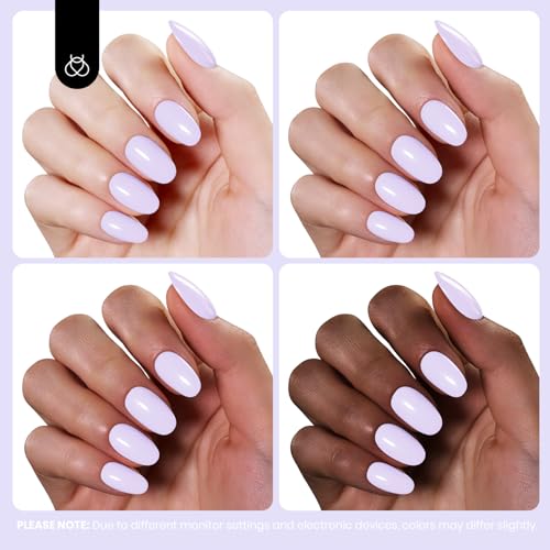 Image of Beetles Lilac Purple Gel Polish - 1Pcs 15ml Lavender Violet Mauve Pale Color Gel Polish High Gloss UV Led Soak Off Nail Polish Nail Art Manicure Salon Periwinkle Color Nails