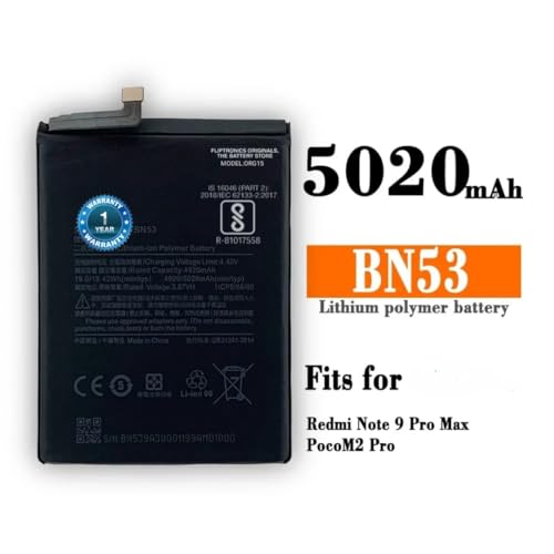 Image of THE BATTERY STORE Orignal Battery (BN52 /BN53) for Redmi Note 9 pro Battery with 1 Year Warranty**** (for MI BN52)