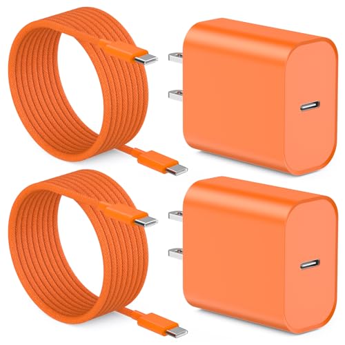 iPhone 17 15 16 Fast Charger 10 FT,2Pack 20W Rapid USB C Wall Charger Block Adapter with 10FT Type C to USB C Data Sync Charging Cord for iPhone 17/17Air/17Pro Max/16/16 Pro/16 Pro Max/15/15 Pro Max