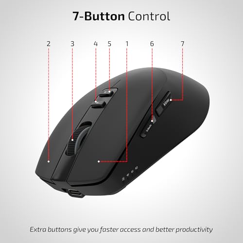 Image of iBall GLIDR Ai1 Smart AI Wireless Mouse, Powered by ChatGPT AI Voice & Text Translation, Voice Typing, Centralized AI Software, 100+ Languages, Dual Mode (BT + 2.4GHz), Rechargeable Battery (Black)