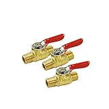 Nigo Industrial Co. AN11 Series Forged Brass Mini Ball Valve, 180 Degree Operation Handle, Rated to 600WOG (1/8