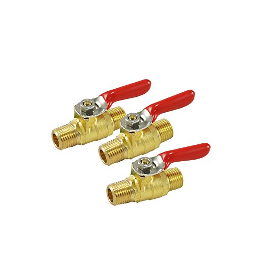 Nigo Industrial Co. AN11 Series Forged Brass Mini Ball Valve, 180 Degree Operation Handle, Rated to 600WOG (1/8