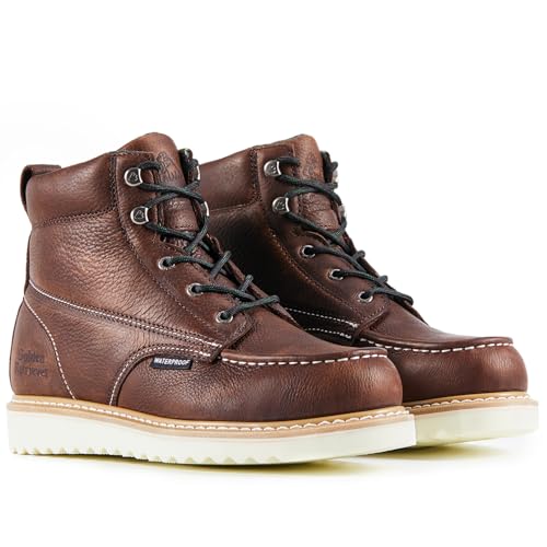 Image of Golden Retriever Work Boots for men Waterproof Comfortable 6 inch Full Grain Tumbled Leather Welt Slip and Oil-Resistant STEEL /SOFT Toe Construction Boots G6192D G6158ST G6282D G6258ST