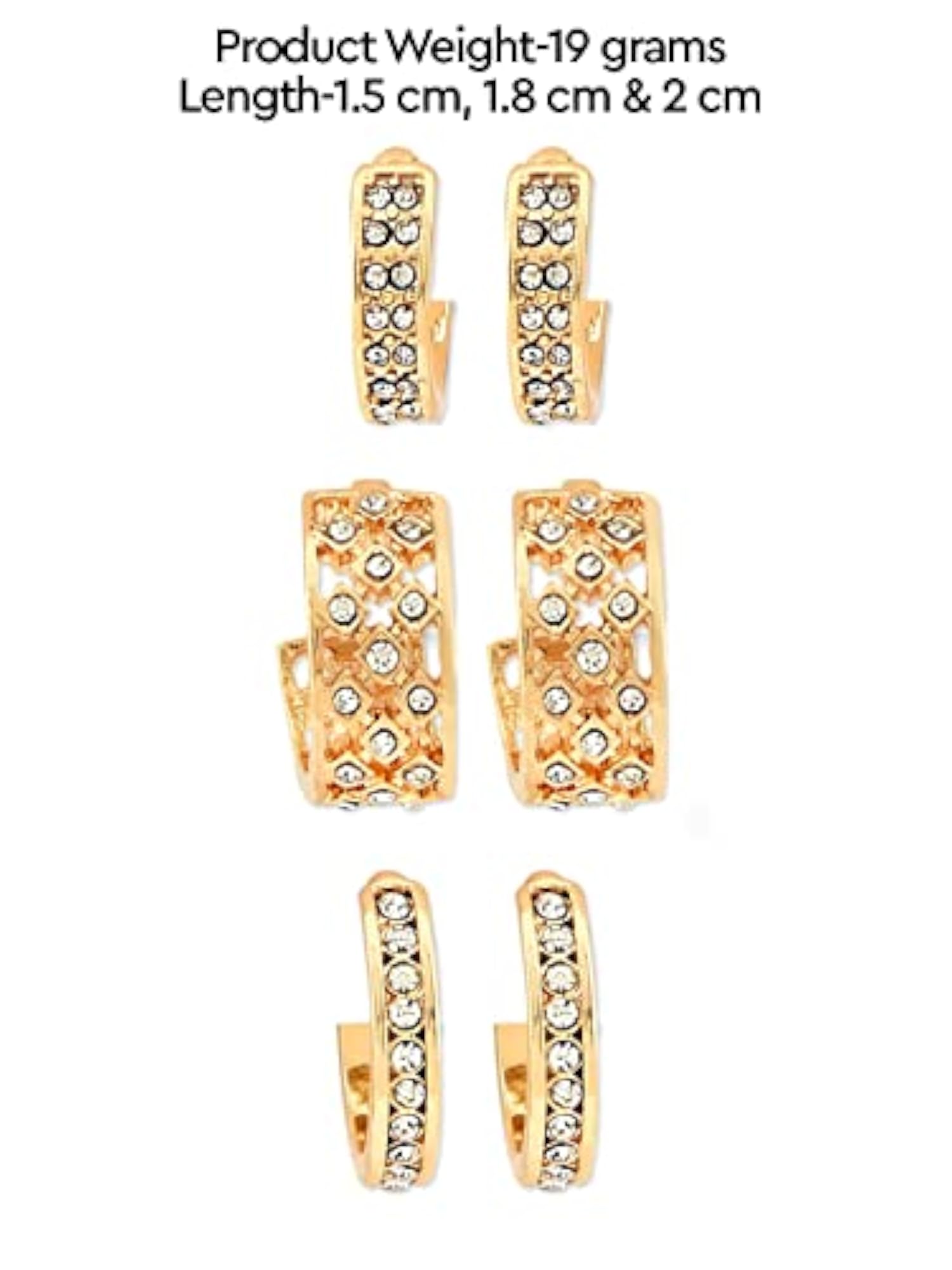 Contemporary Dazzling Diamonds Semi Hoop Earrings For Women