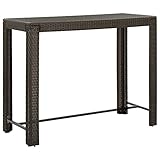 Garten-Bartisch aus Polyrattan, 140,5 x 60,5 x 110,5 cm, ideal f&uuml;r K&uuml;che, Garten, Hinterhof oder Terrasse, Braun