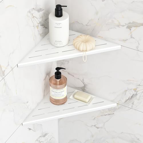 Qeke Corner Shower Shelves, 10” Recessed Tile Shower Shelf, 304