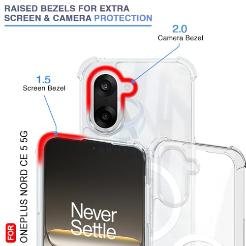 Image of AESTMO Clear Back Cover for OnePlus Nord CE 5 5G | 360 Protection | Transparent Back Cover for OnePlus Nord CE 5 5G (PC + TPU, Compatible with MagSafe Accessories, Transparent Bumper)