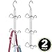 mDesign Metal Wire Over The Closet Rod Hanging Storage Organizer Hanger for Storing and Organizing Purses, Backpacks, Satchels, Crossovers, Handbags - 2 Pack - Chrome