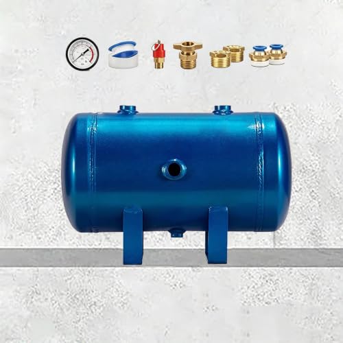 Tanque de compresor industrial de 10 litros horizontal con manómetro de aire 2