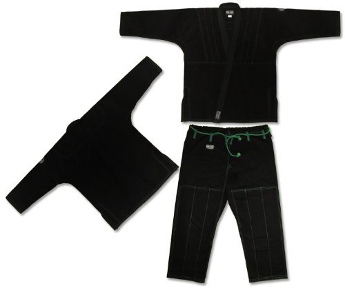 Ring to Cage NO PATCH Brazilian Jiu Jitsu Kimonos - White, Blue or Black (A6, Black)