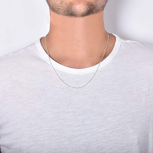 Nyc Sterling Authentic Solid Sterling Silver Figaro Link .925 Itprolux Necklace Chains 1Mm - 7.5Mm, 16" - 30", Made In Italy, Men & Women, (16, 1.5Mm) #TOP2
