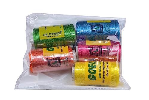 Hilo de seda para bisutería 5 bobinas colores variados miniatura 4