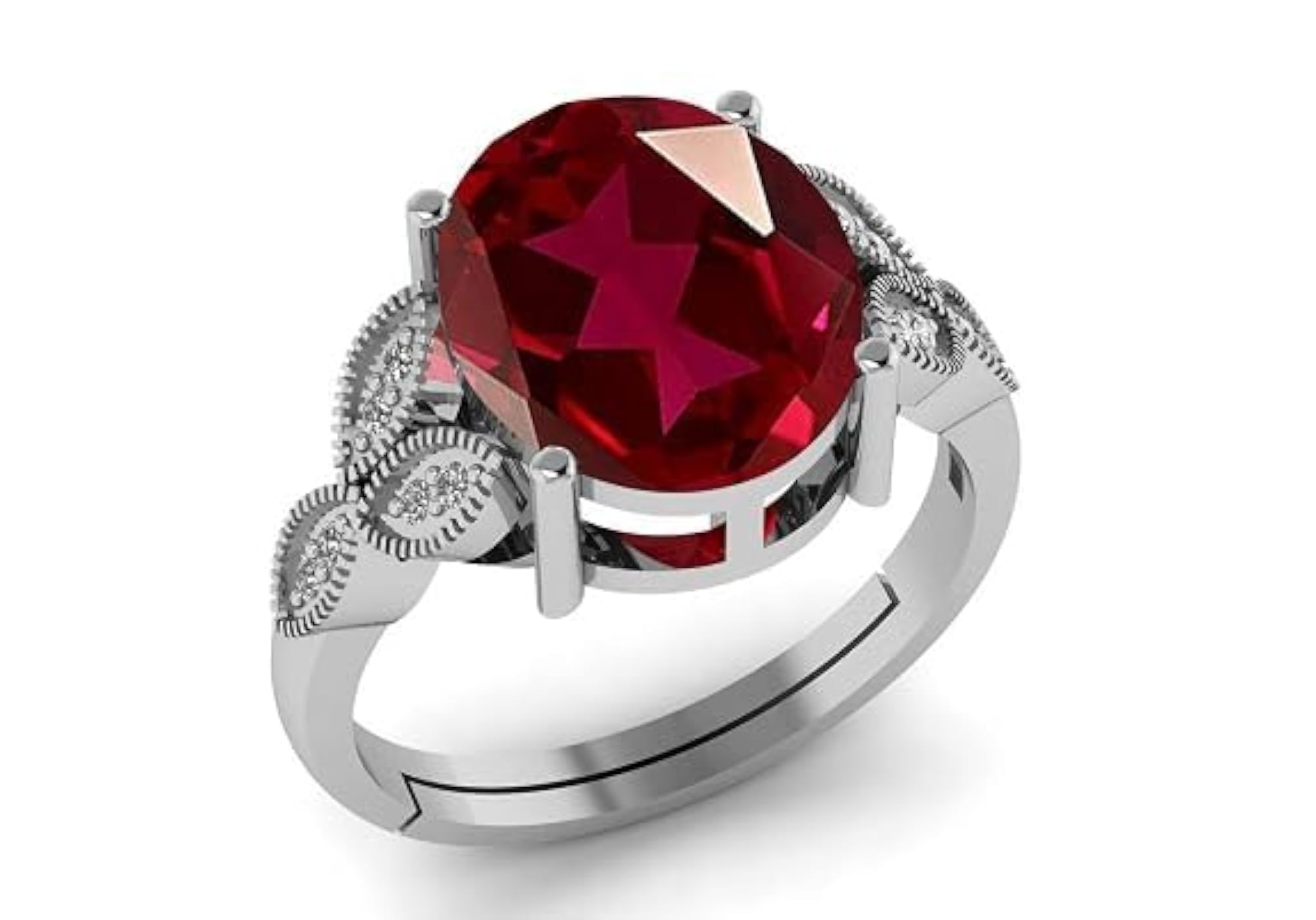 925 Sterling Silver Natural Ruby Gemstone Ring