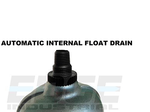 Heavy Duty Compressed Air Filter Regulator Combo Piggyback, Metal Bowl, Visible Sight Glass, 5 Micron Element (3/4" Auto Drain) #TOP6