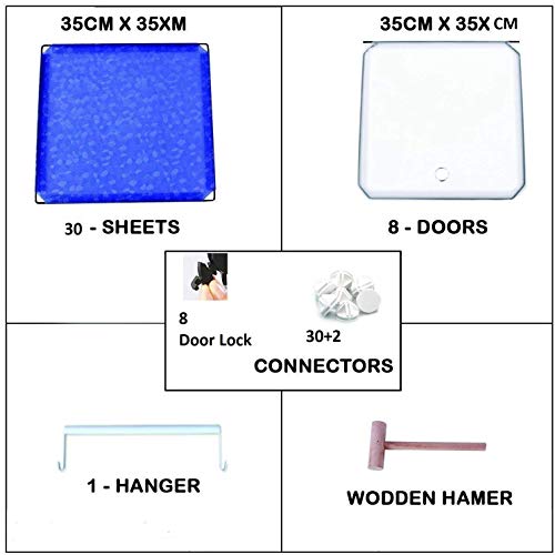 Image of Multi-Purpose Plastic Soft Sheet Wardrobe Storage Rack Closest Organizer for Clothes Kids Living Room Bedroom Small Accessories Wardrobe Organizer for Clothes (Green), 142 Cm, 71 Cm