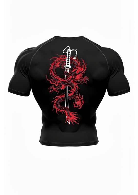 luxenbourg Mens Gym Compression T-Shirt | Polyester Half Sleeve Sports Wear and Rash Guard for Training Workout and Athletic Activewear | Black Polo T-Shirt for Men-picture-15
