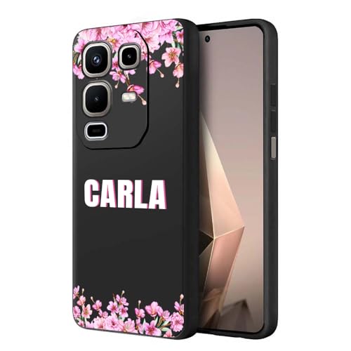 Image of Fashionury Back Cover Case for Infinix Note 50s 5G | Matte Soft Silicon Flexible | Camera Bump Protection | Customized Name with Your Phone Back Cover Black (Pattern 7)