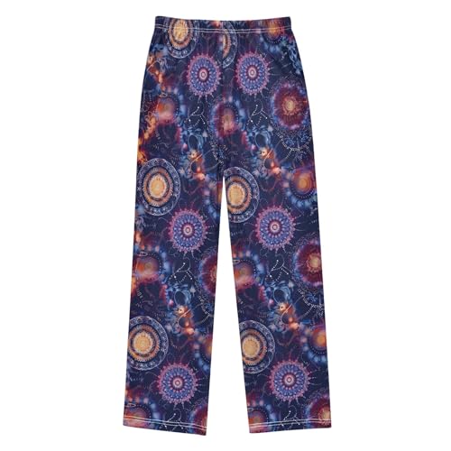 Pajama Pants Lounge Sleep PJ Bottoms Sleepwear Elastic Waist Drawstring S Starry Sky Mandala Tie Dye2