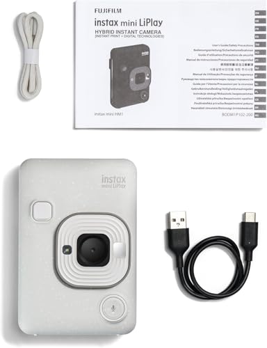 Image of Fujifilm Mini LiPlay Hybrid Instant Camera with Mini Film (Misty White, w / 40 Film Sheets)