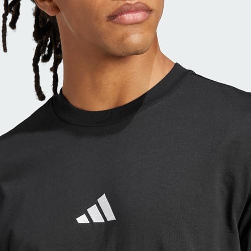 adidas Erkek Essentials Small Logo Single Jersey Tee T-Shirt, Siyah/Beyaz, 3XL - Görsel 2