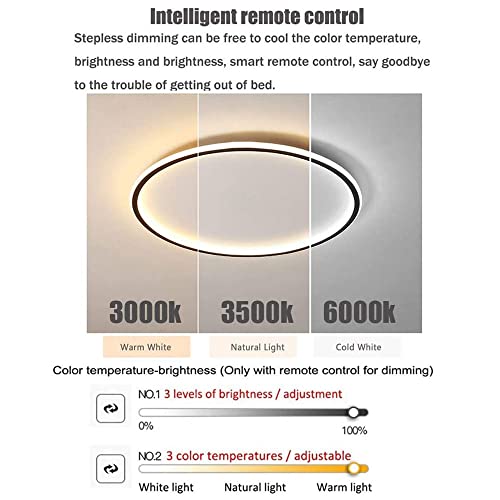 Plafond LED dimmable rond 78cm avec télécommande pour chambre - 2
