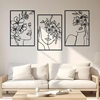 3 Decorazioni Murali Metallo Dorato - Arte Astratta Donna, Moderna Per Soggiorno O Camera - Foto 11