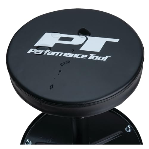 Image of Performance Tool W85008 Professional Hydraulic Shop Seat, Built in Tool Tray and 300 lbs Capacity