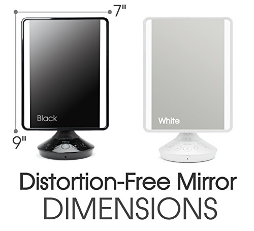 iHome 7" x 9" Reflect iCVBT2 Adjustable Vanity Mirror with Bluetooth Audio, Hands-Free Speakerphone, LED Lighting, Siri & Google Support USB Charging, Flat Panel LED Lighting (White) (White, 7" x 9") - Thumbnail 6