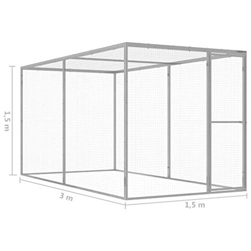 vidaXL Katzenkäfig 3x1,5x1,5 m Verzinkter Stahl