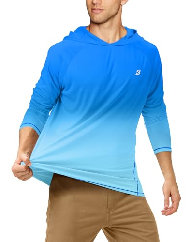 Image of Roadbox Mens Fishing Sun Hoodie, Long Sleeve UPF 50+ UV Protection Shirts