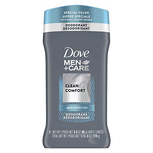 Dove Men+Care Deodorant Stick, Clean Comfort, 3 Ounce, Twin Pack
