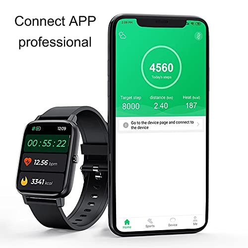 H80 Heren Smart Watch, IP67 Waterdicht 1,69 Inch Touchscreen Hartslag Monitor Sport Fitness Tracker SmartWatch voor iOS Android - Afbeelding 5