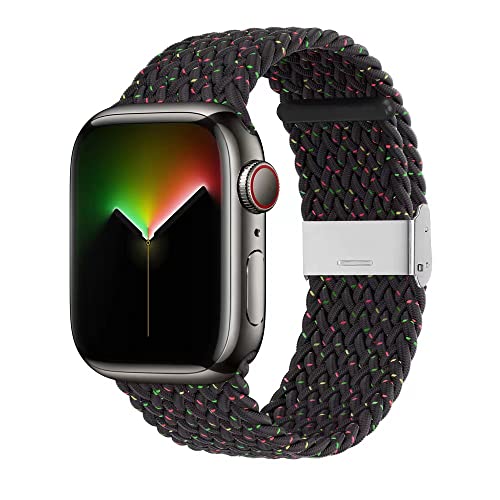 Apple watch バンド アップルウォッチ バンド 長さ簡単調節 工具不要 ブレイデッドソロループ 編組バンド コンパチブル スポーツバンド 交換ベルト 柔らかいシリコーン糸混紡リサイクルヤーン素材 apple watch Series Ultra/8/7/6/5/4/3/2/1/SE対応 38mm/40mm/41mm/42mm/44mm/49mm Iwatch交換用ベルト