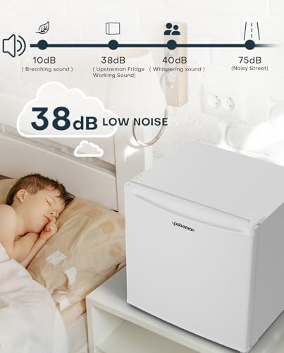 Image of Upstreman 1.7 Cu.ft Mini Fridge with Freezer, White-FR17