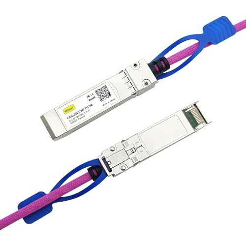 Image of 10Gtek 25GBASE-CR SFP28 to SFP28 Passive Cable, for Cisco SFP-H25GB-CU0.3M, Ubiquiti, Supermicro, Mikrotik, Arista and More, Nylon Braided Jacket, 0.3-Meter(1ft)