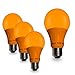 Sleeklighting LED A19 Orange Light Bulb, 120 Volt - 3-Watt Energy Saving - Medium Base - UL-Listed LED Bulb - Lasts More Than 20,000 Hours 2pack