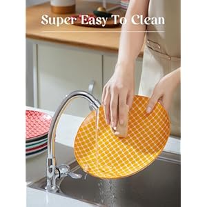 DOWAN 10.5" Dinner Plates Set of 6, Ceramic Salad Plates, Porcelain Plates Set for Kitchen, Parties, Pasta, Dishwasher & Microwave & Oven Safe, Colorful DOWAN 105 Dinner Plates Set of 6 Ceramic Salad Plates Porcelain Plates Set for Kitchen Parties Pasta Dishwasher Microwave Oven Safe Colorful