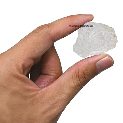 Image of Amazing Gemstone 2 Pieces Premium Grade Clear Quartz Raw Crystals and Healing Stones, Natural Rocks for Tumbling and DIY Raw Stones and Crystals