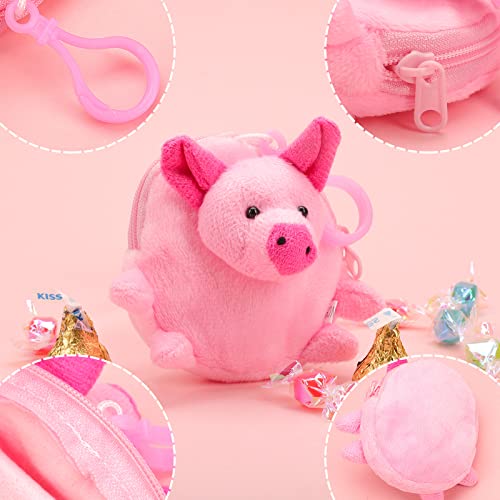 Mini Animals Stuffed Coin Bag, Kawaii Keychain Wallet Cartoon Animals Coin Purse for Kids Birthday Party Favors3