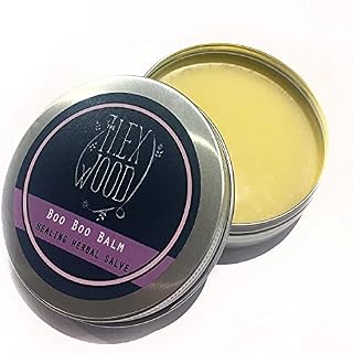 Vegan Herbal Healing Salve 'Boo Boo Balm' for skin irritation, scrapes, bites and stings. Palm oil free, cruelty free, plastic free, handcrafted in the UK - 100ml