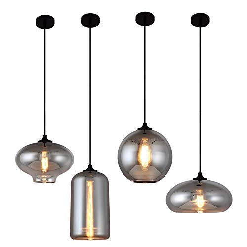 Lustre en verre E27 à chaîne réglable pour corriger la hauteur - 3