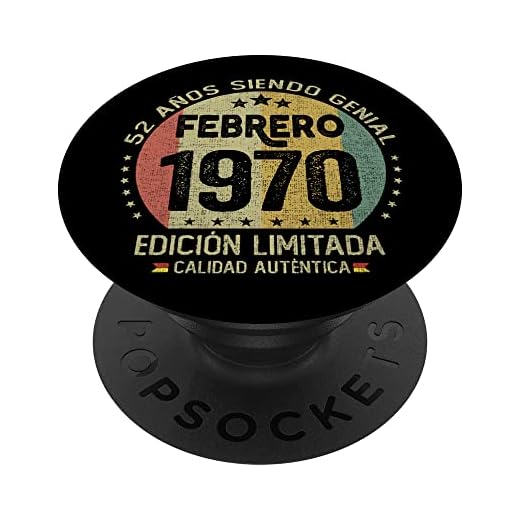 Regalo 52 años Cumpleaños Hombre Mujer - Febrero 1970 PopSockets PopGrip Intercambiable