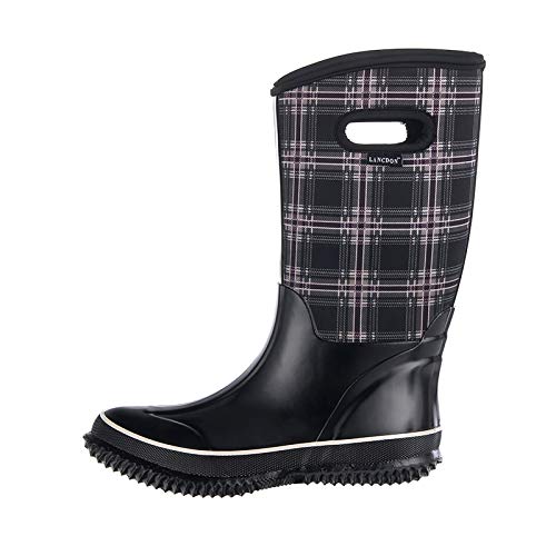 Lancdon Women's Rubber Rain Boots, Waterproof Insulated Muck Neoprene Boots, Mid-Calf Winter Warm Snow Boots Hunting Boot Barn Boot For Working Gardening #TOP3