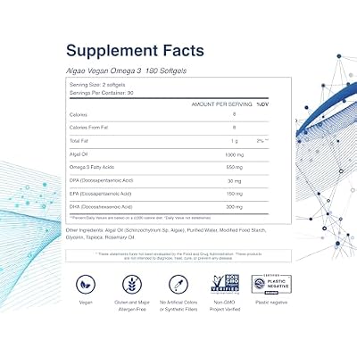 TAHIRO Vegan Omega-3 Softgels - Plant-Based Supplement with DPA, DHA & EPA - Nutrients for Men, Women and Pregnant Women - Supports Brain Health - Prenatal & Joint Supplements, 1000mg