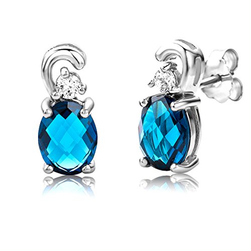 ByJoy Orecchini Donna a Lobo Piccoli con Topazio