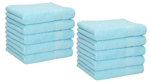 Betz Paquete de 10 Toallas faciales Palermo tamaño 30x30cm 100% algodón (Turquesa)
